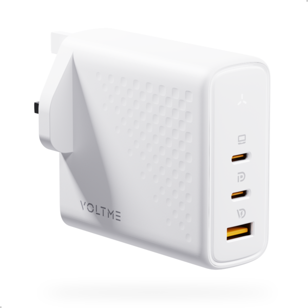 VOLTME Revo 140 | PD140W | 2 USB-C & 1 USB-A Ports | UK Plug | GaN Charger - Image 2