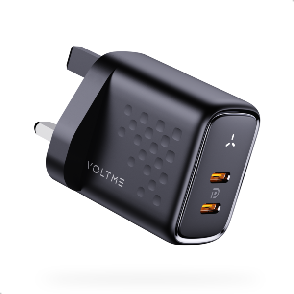 VOLTME Revo 45 Duo CC | PD45W | 2 USB-C Ports | UK Plug | GaN Charger