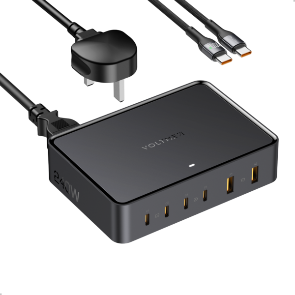 VOLTME Revo 240 PD3.1 | PD240W | 4 USB-C & 2 USB-A Ports | UK Plug | GaN Charger