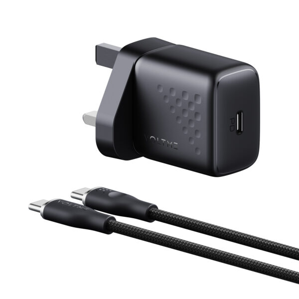 VOLTME Revo 30 Lite Fast Charging Kit | PD30W | USB-C Port | UK Plug | GaN Charger | C to C Cable