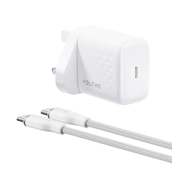 VOLTME Revo 30 Lite Fast Charging Kit | PD30W | USB-C Port | UK Plug | GaN Charger | C to C Cable - Image 2